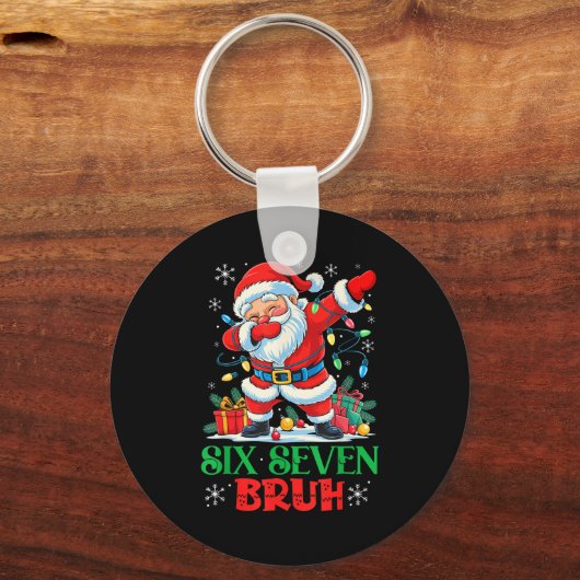 Dabbing Santa Six Seven Bruh Funny Christmas 6 7 M Schlüsselanhänger (Vorderseite)