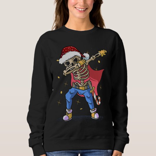 Dabbing Santa Skeleton christmas  for men boy Chri Sweatshirt (Vorderseite)