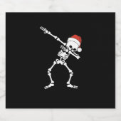 Dabbing Santa Skeleton Schaumweinetikett (Einzelnes Label)