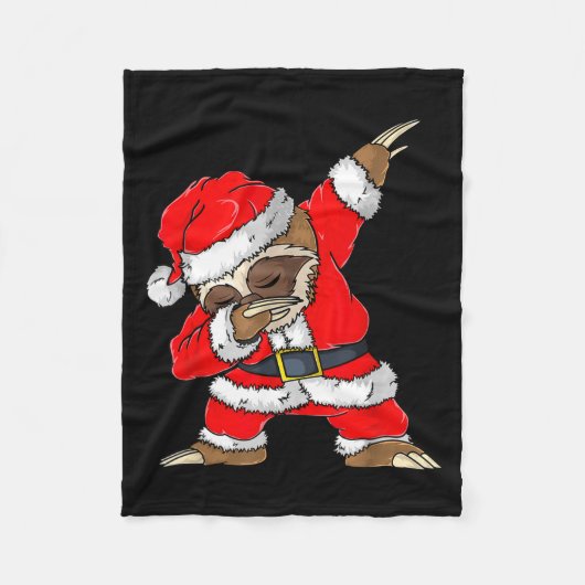 Dabbing Santa Sloth Merry Slothmas Christmas Kids Fleecedecke (Vorderseite)