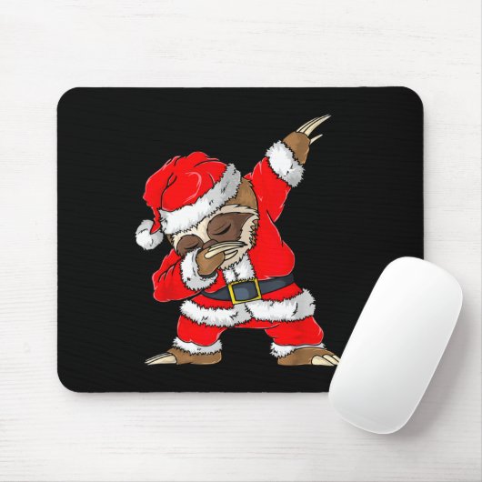 Dabbing Santa Sloth Merry Slothmas Christmas Kids Mousepad (Mit Mouse)