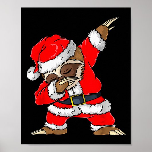 Dabbing Santa Sloth Merry Slothmas Christmas Kids  Poster (Vorne)