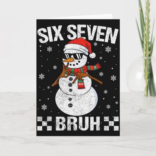 Dabbing Santa Snowman 6 7 Meme Christmas Six Seven Karte (Vorderseite)