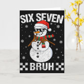 Dabbing Santa Snowman 6 7 Meme Christmas Six Seven Karte (Gelbe Blume)