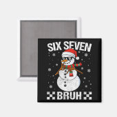 Dabbing Santa Snowman 6 7 Meme Christmas Six Seven Magnet (Vorderseite/Rückseite)