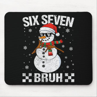 Dabbing Santa Snowman 6 7 Meme Christmas Six Seven Mousepad