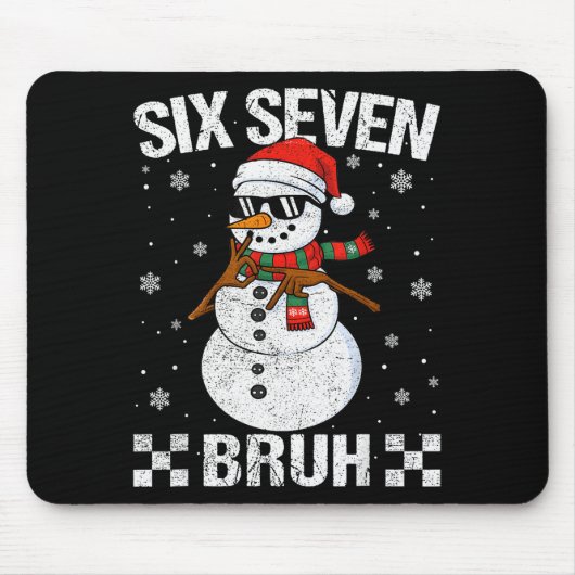 Dabbing Santa Snowman 6 7 Meme Christmas Six Seven Mousepad (Vorne)