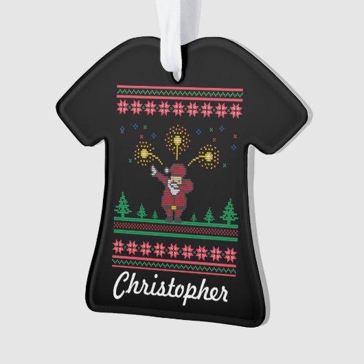 Dabbing Santa Ugly Weihnachtssüßer Ornament (Vorderseite)