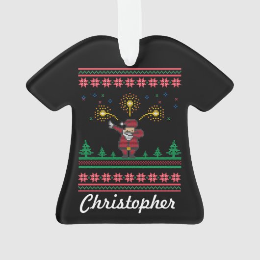 Dabbing Santa Ugly Weihnachtssüßer Ornament (Rückseite)