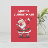 Dabbing Santa Weihnachtskarte Feiertagskarte (Stehend Vorderseite)