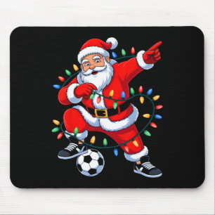 Dabbing Santa Weihnachtslichter Fußball Weihnachte Mousepad