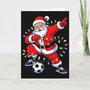 Dabbing Santa Xmas Lichter Fußball Weihnachten Jun Karte