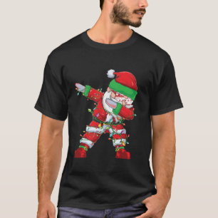 Dabbing Santa Xmas Lichter Geschenke Kinder Mädche T-Shirt