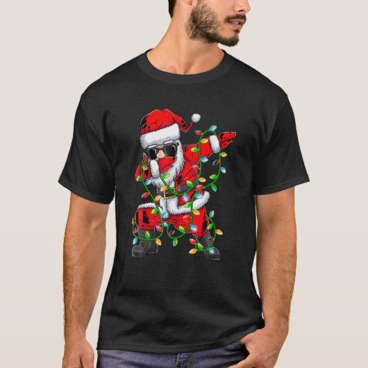 Dabbing Santa Xmas Lichter Geschenke Kinder Mädche T-Shirt (Vorderseite)