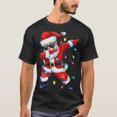 Dabbing Santa Xmas Light Girls Boys Kids Funny Chr T-Shirt (Vorderseite)