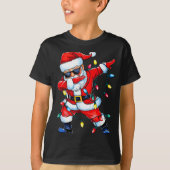 Dabbing Santa Xmas Light Girls Boys Kids Funny Chr T-Shirt (Vorderseite)