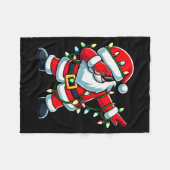 Dabbing Santa Xmas Lights Funny Christmas Men Wome Fleecedecke (Vorderseite (Horizontal))