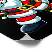 Dabbing Santa Xmas Lights Funny Christmas Men Wome Poster (Ecke)