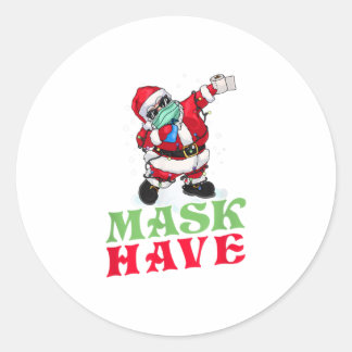 Dabbing Santa XMas Tragen Maske Weihnachtsgi Runder Aufkleber