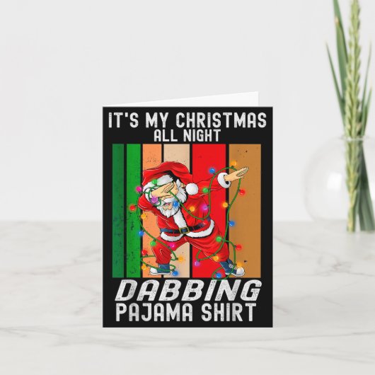 Dabbing Santaclaus All Christmas Night Dab Dance Karte (Vorderseite)