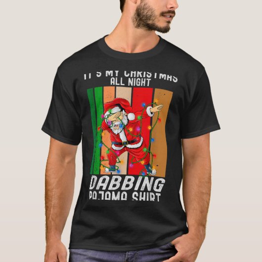 Dabbing Santaclaus All Christmas Night Dab Dance T-Shirt (Vorderseite)