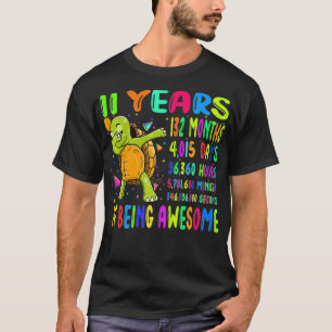 Dabbing Schildkröte 11 Jahre 132 Monate Kinder 11 T-Shirt