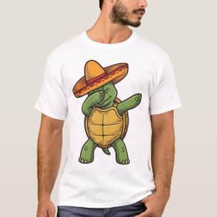 Dabbing-Schildkröte-Sombrero-Vintage-Vektordesign_ T-Shirt