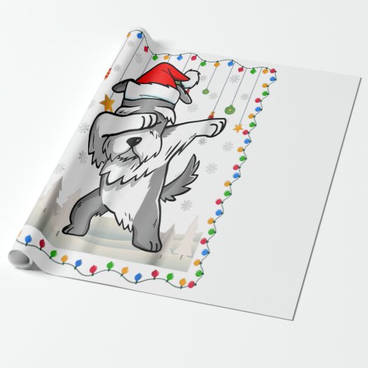 Dabbing Schnauzer Weihnachtsfest Geschenkpapier (Ungerollt)