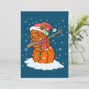 Dabbing Schneemann Basketball Ball Tee Weihnachten Dankeskarte