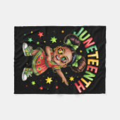 Dabbing Schwarze Mädchen Melanin Juneteenth Afrika Fleecedecke (Vorderseite (Horizontal))