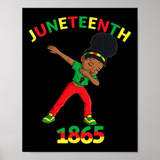 Dabbing Schwarze Prinzessin Juneteenth 1865 Braune Poster (Vorne)