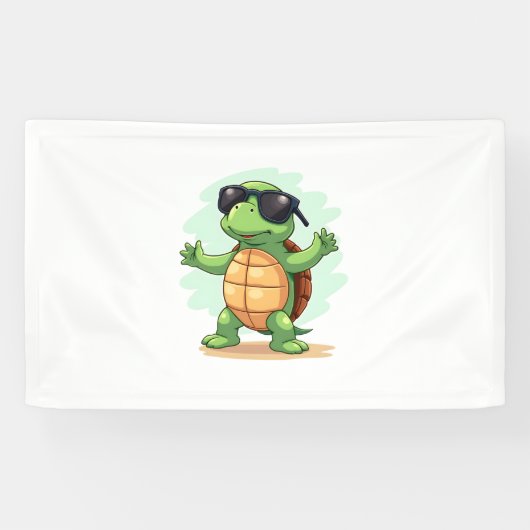 Dabbing Sea Turtle Animal Lover Rettete die Schild (Horizontal)