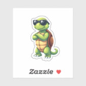 Dabbing Sea Turtle Animal Lover Rettete die Schild Aufkleber (Blatt)