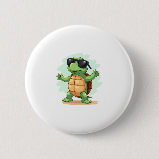 Dabbing Sea Turtle Animal Lover Rettete die Schild Button (Vorderseite)