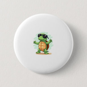 Dabbing Sea Turtle Animal Lover Rettete die Schild Button