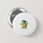 Dabbing Sea Turtle Animal Lover Rettete die Schild Button (Vorne & Hinten)