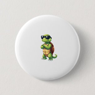 Dabbing Sea Turtle Animal Lover Rettete die Schild Button