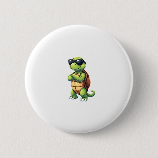 Dabbing Sea Turtle Animal Lover Rettete die Schild Button (Vorderseite)