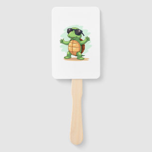 Dabbing Sea Turtle Animal Lover Rettete die Schild Fächer