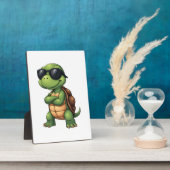 Dabbing Sea Turtle Animal Lover Rettete die Schild Fotoplatte (Seite)