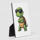 Dabbing Sea Turtle Animal Lover Rettete die Schild Fotoplatte (Seite)
