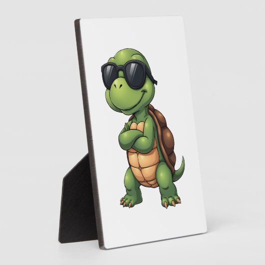 Dabbing Sea Turtle Animal Lover Rettete die Schild Fotoplatte (Seite)