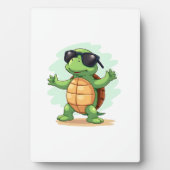 Dabbing Sea Turtle Animal Lover Rettete die Schild Fotoplatte (Vorderseite)
