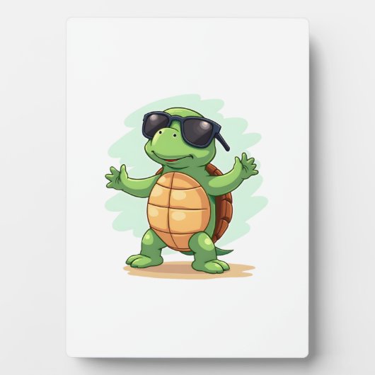 Dabbing Sea Turtle Animal Lover Rettete die Schild Fotoplatte (Vorderseite)