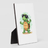 Dabbing Sea Turtle Animal Lover Rettete die Schild Fotoplatte (Seite)