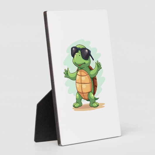 Dabbing Sea Turtle Animal Lover Rettete die Schild Fotoplatte (Seite)