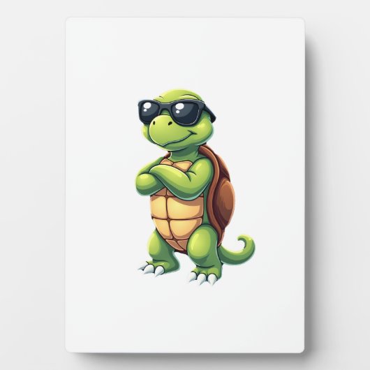 Dabbing Sea Turtle Animal Lover Rettete die Schild Fotoplatte (Vorderseite)