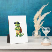 Dabbing Sea Turtle Animal Lover Rettete die Schild Fotoplatte (Seite)