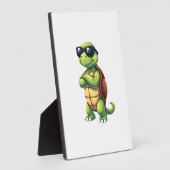 Dabbing Sea Turtle Animal Lover Rettete die Schild Fotoplatte (Seite)