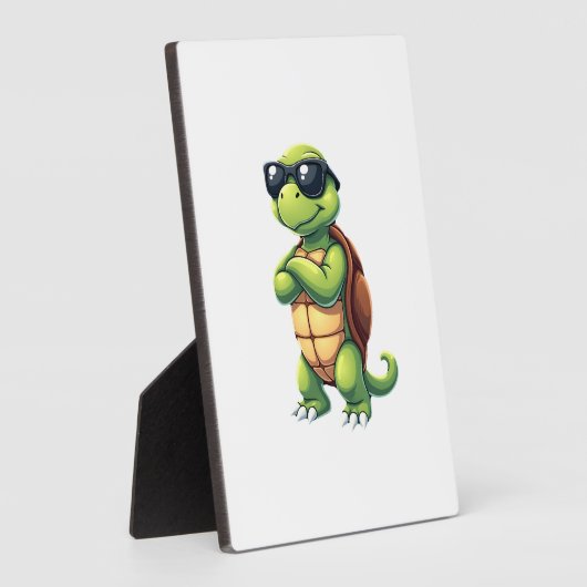 Dabbing Sea Turtle Animal Lover Rettete die Schild Fotoplatte (Seite)